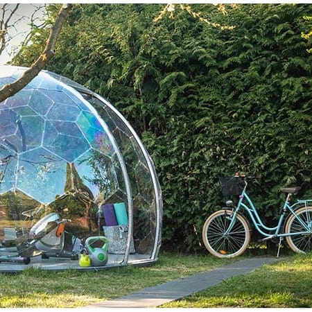 A garden pod and a bike