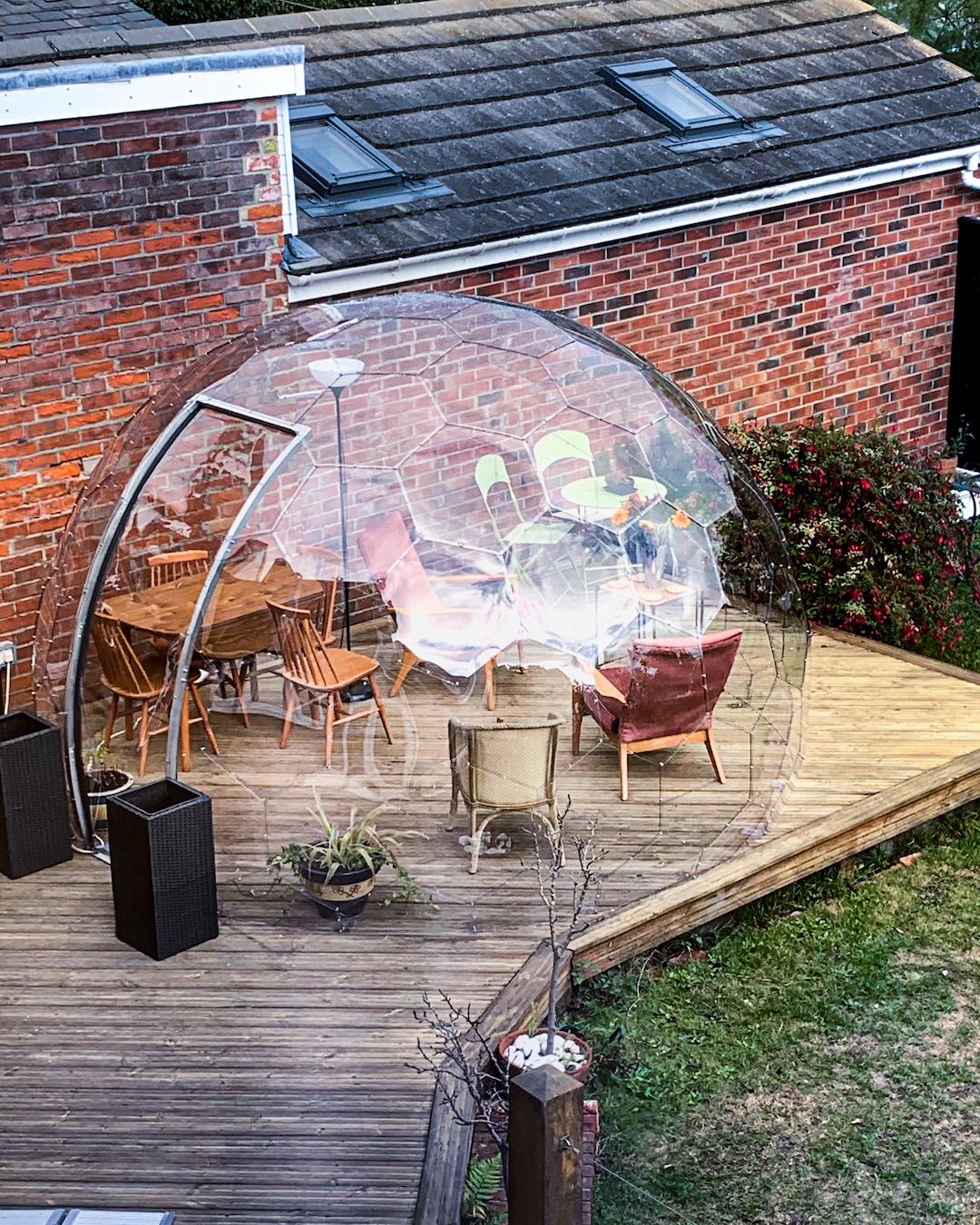 Klare Gartenhülse von oben gesehen