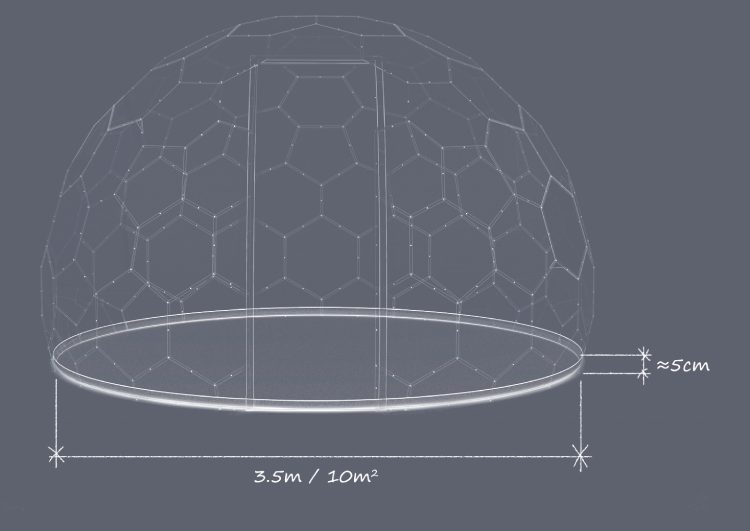 Hypedome S - Soft Floor - Dimensions - Metric