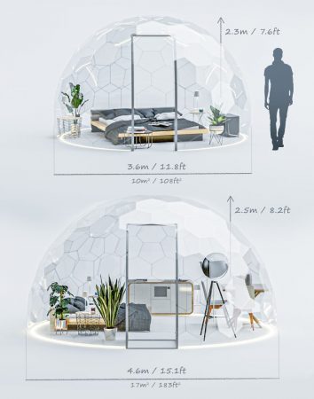 HypeDome - Glaping Pod - Sizes