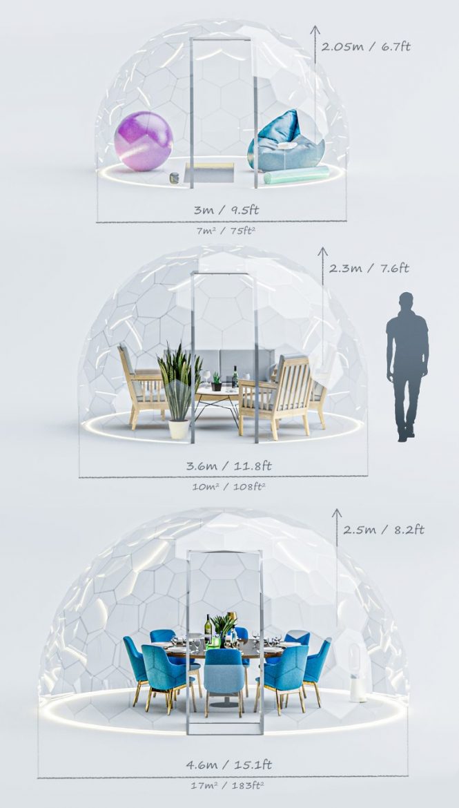 Hypedome - Salle de jardin - Dimensions