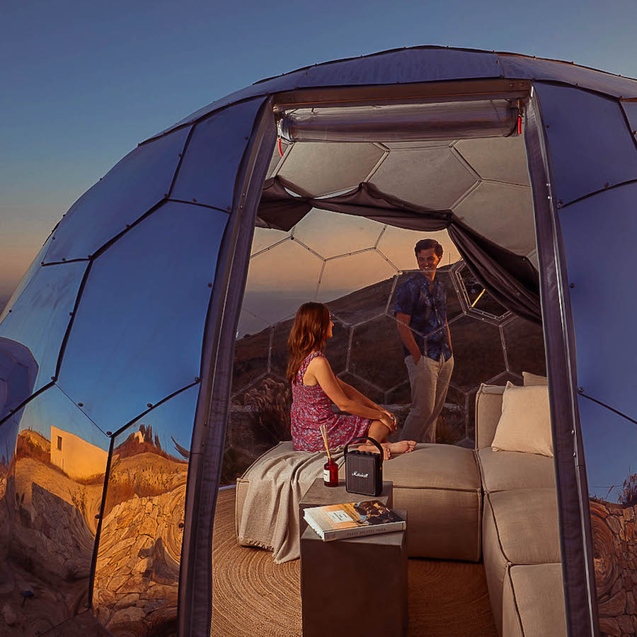 Glamping-Kuppel innen