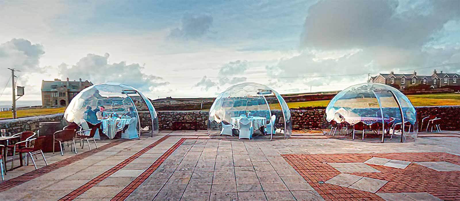 Pods de restauration du Cape Cornwall Club - vue panoramique