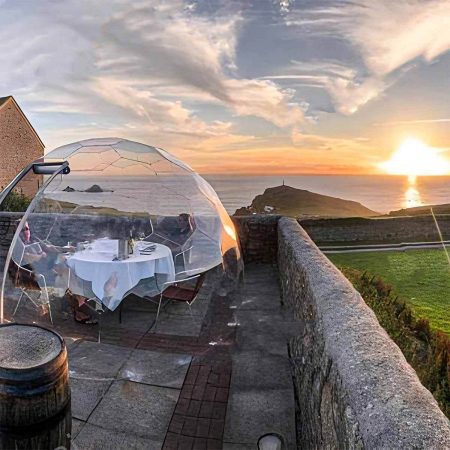 Dome dining at sunset