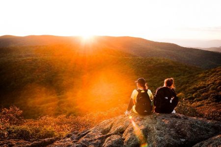 admiring the views while glamping