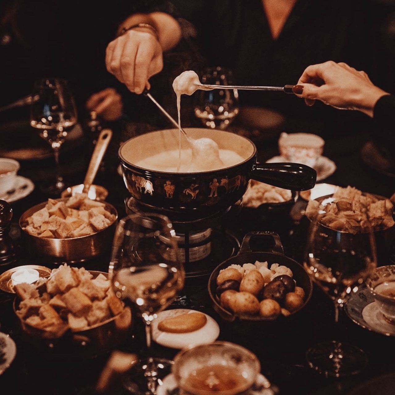 Menu de la fondue de Noël