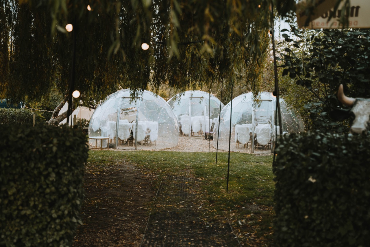 Three dining domes