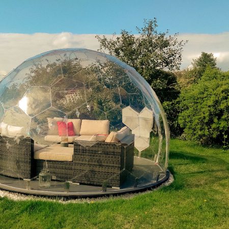 Cosy backyard lounge in a pod