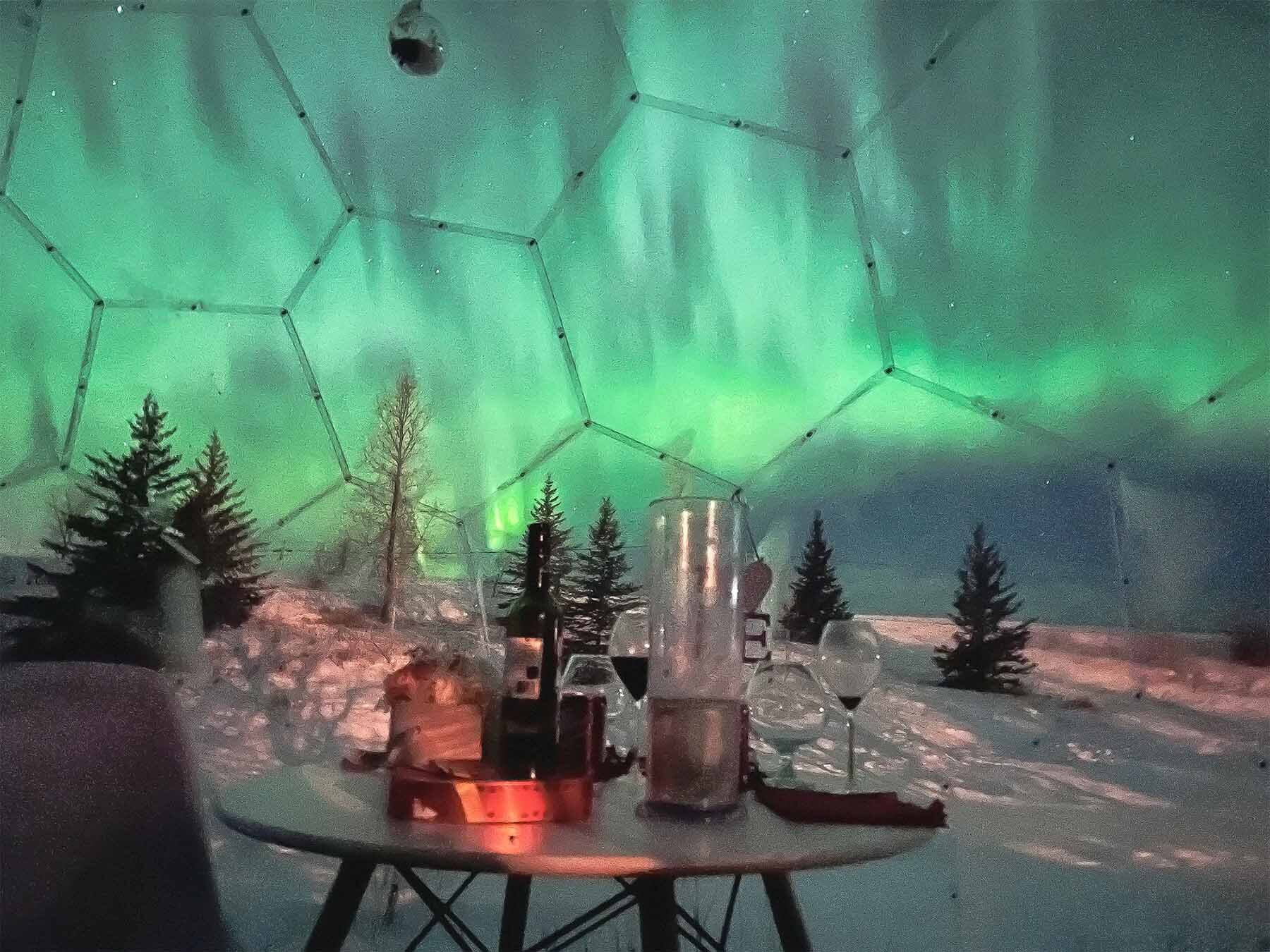 Northern lights seen from Hypedome