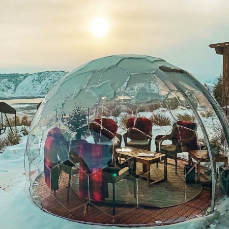 Heated and clear dome in winter