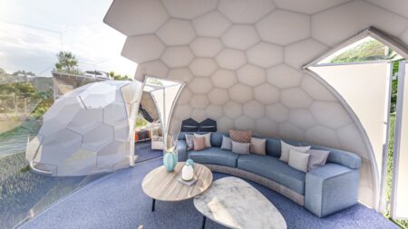 Living room and bedroom domes connected