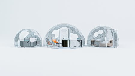 Three hot tub domes