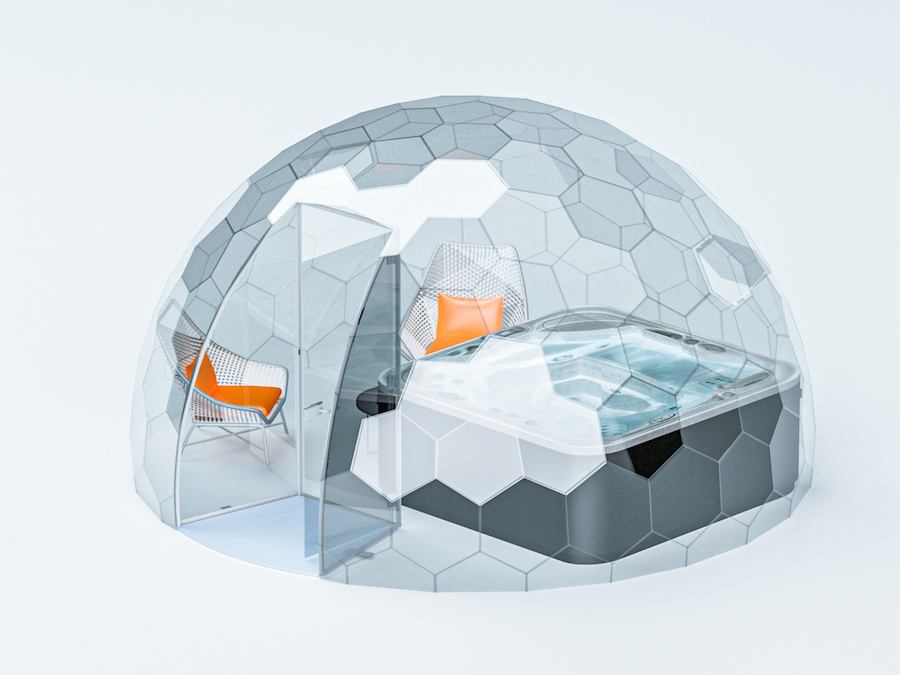 Enceinte de jacuzzi transparente