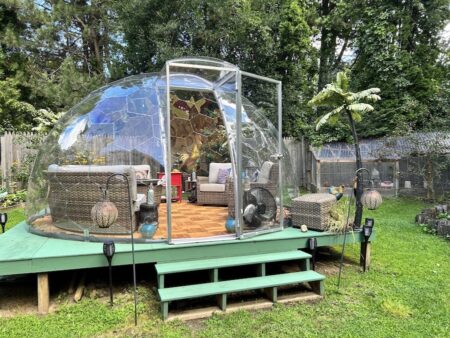 Colorful backyard dome on the coast