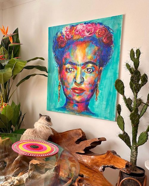 Peinture d'Ania représentant Frida Kahlo