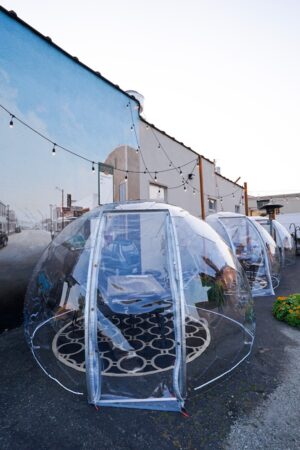 Clear Hypedome dining domes in SanKai sushi