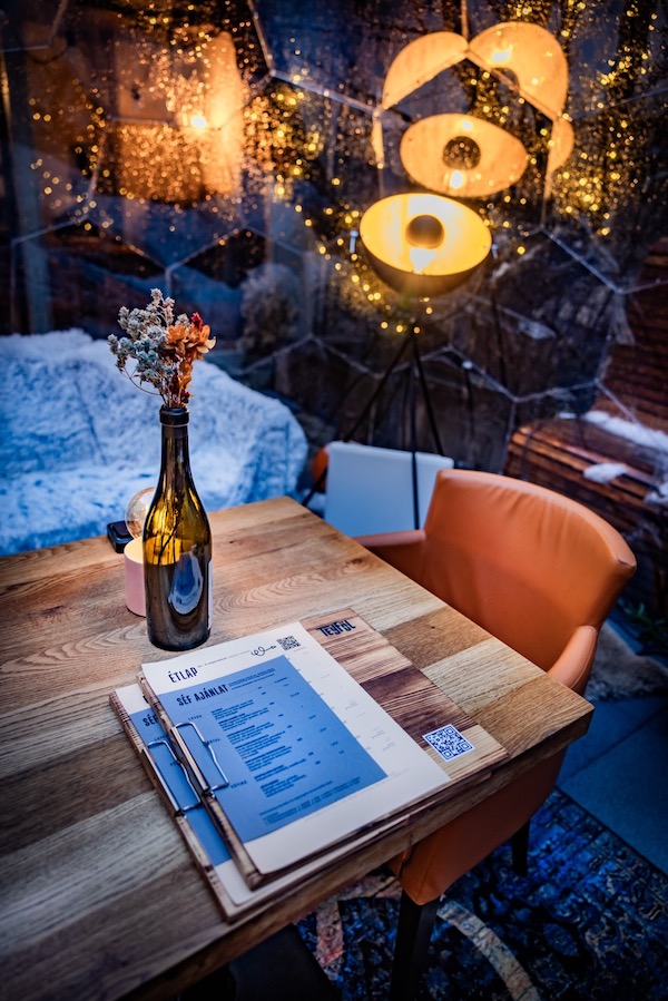 Menu du dîner sous le dôme à Teyfol