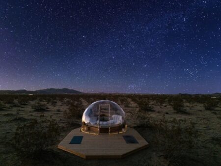 A perfect outdoor stargazing dome in the desert