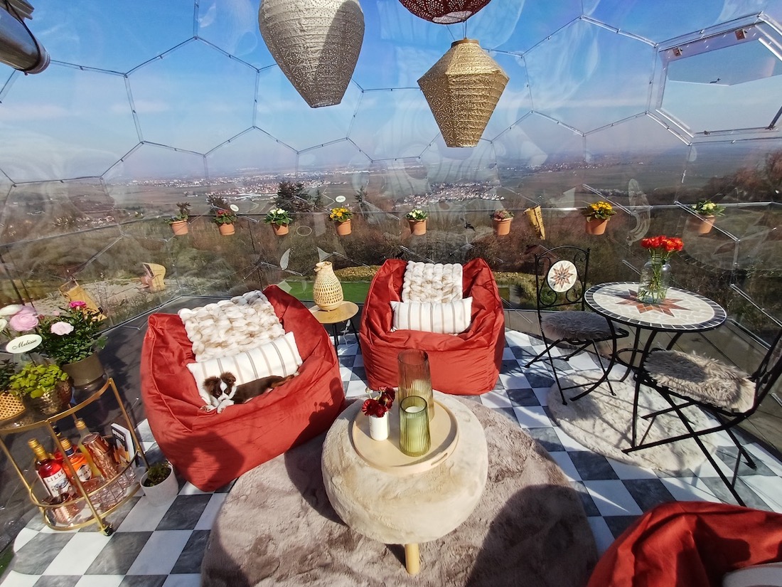 Una bella vista dalla cupola della terrazza della Strada del Vino tedesca