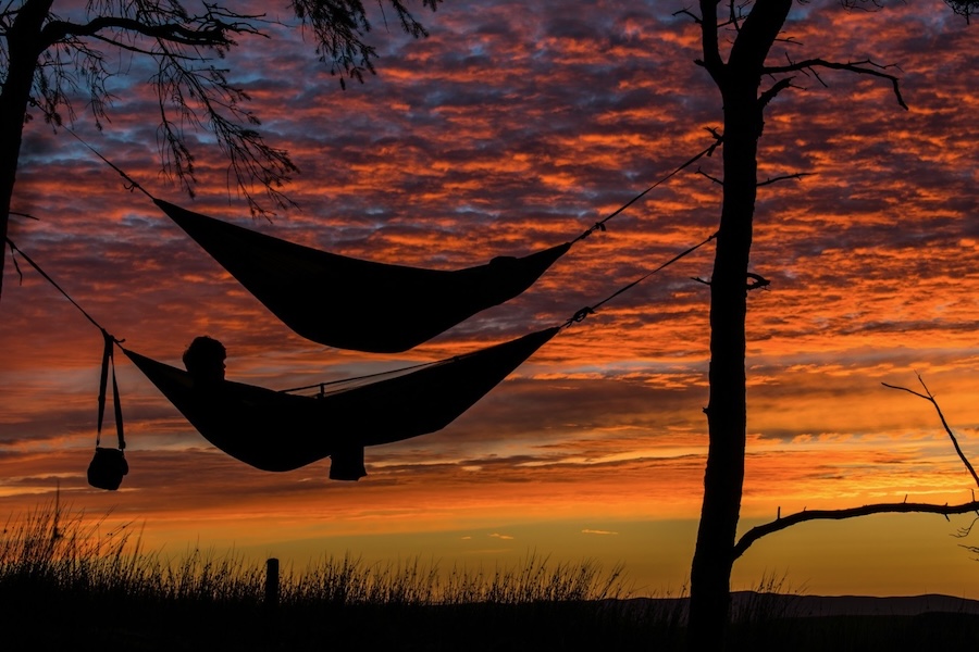 Sleeping under the stars on hammocks