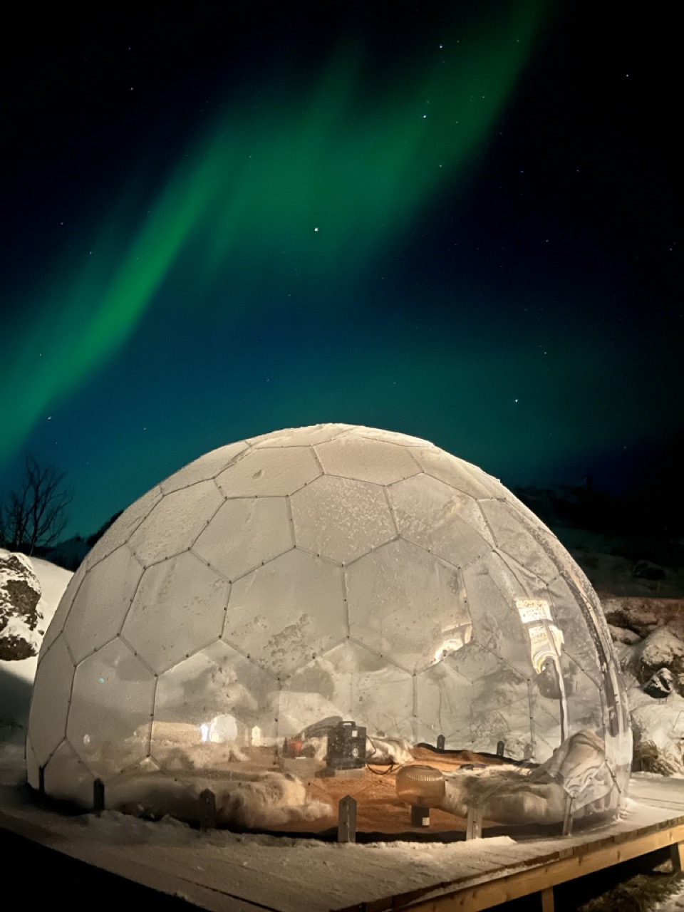 Northern lights dome in Norway