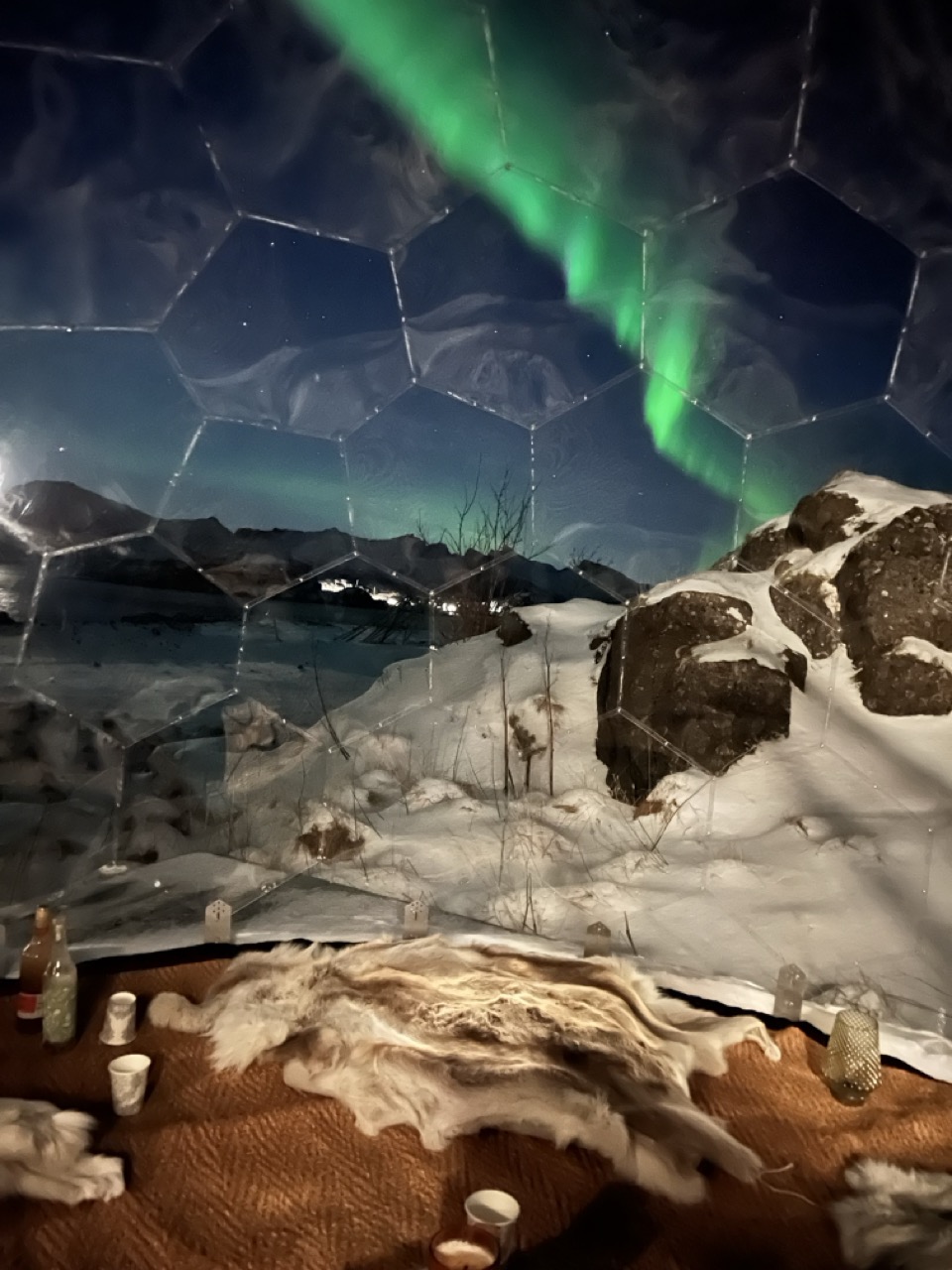 Beautiful Northern Lights seen form the dome