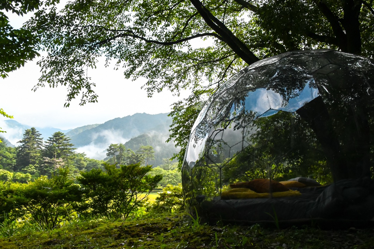A glamping dome with the view