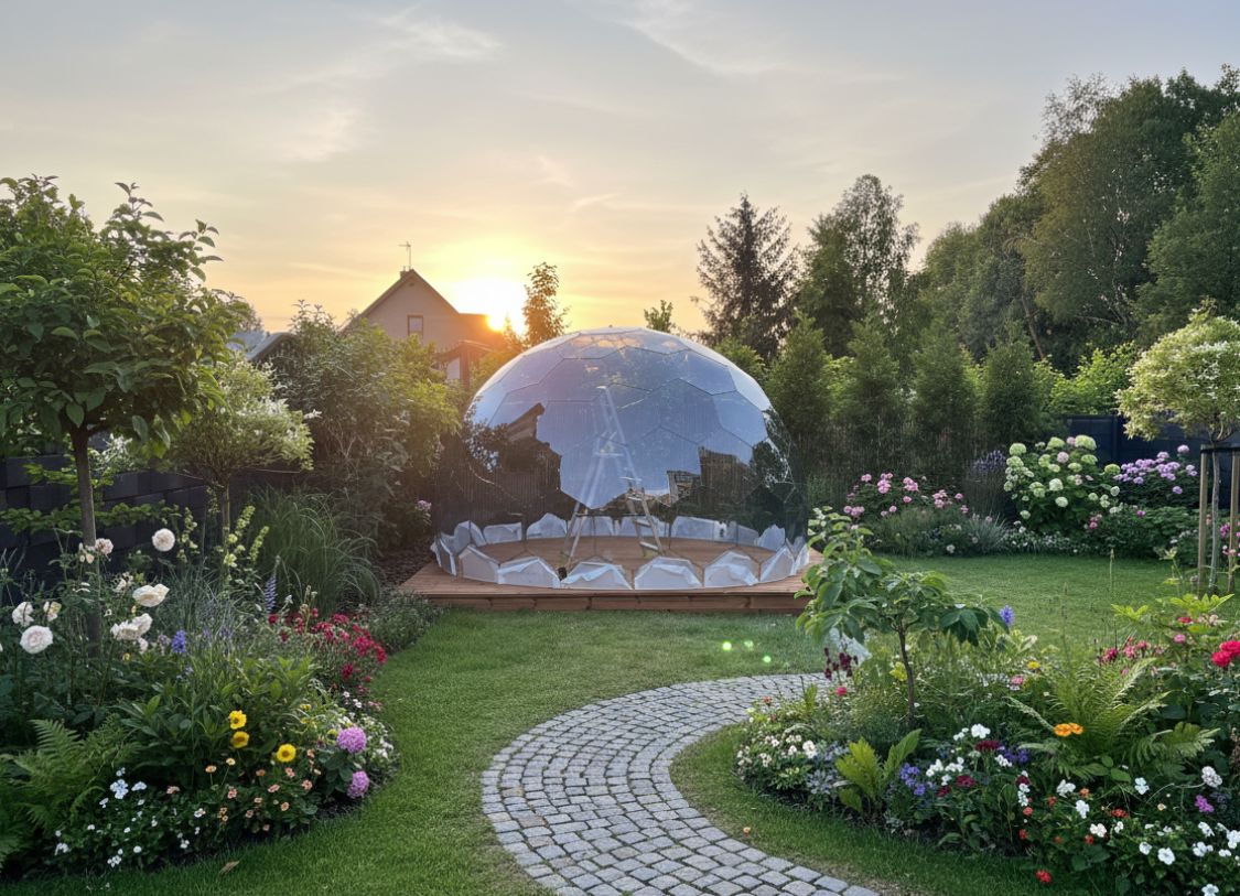 Un Hypedome fraîchement construit avec une échelle à l'intérieur