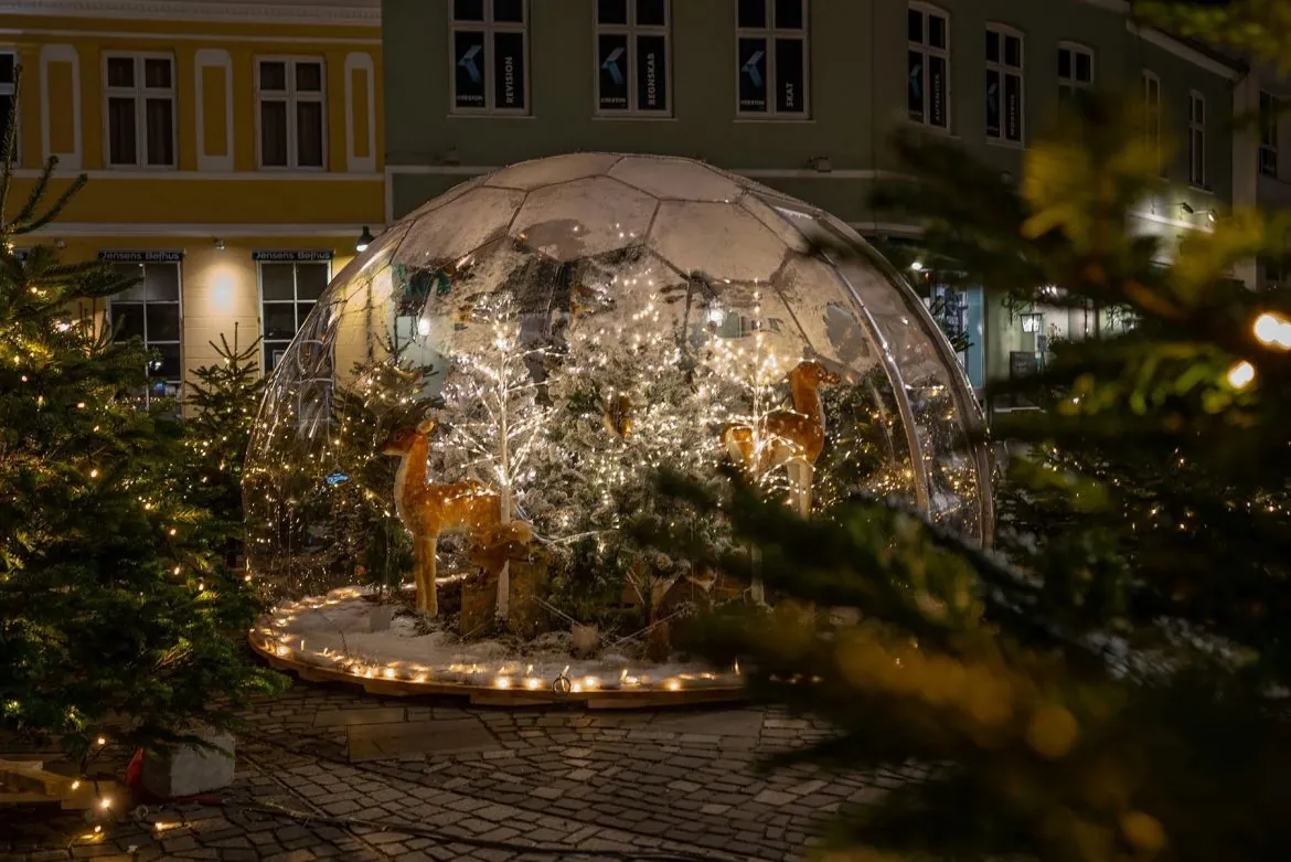 Christmas installation in a Hypedome pod