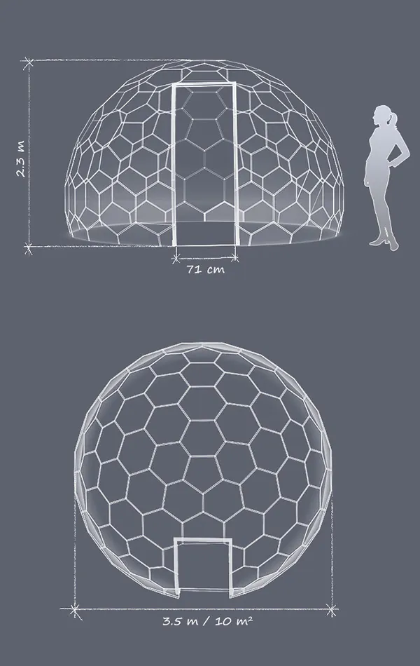 Hypedome S - Tech Specifications - Metric - Vertical