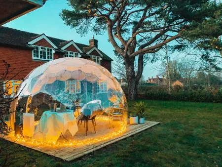 Hypedome garden pod clear igloo with lighting