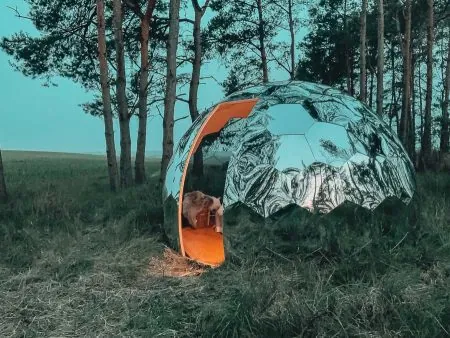 Mirrored outdoor pod