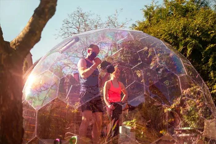 Garden pod as an outdoor gym