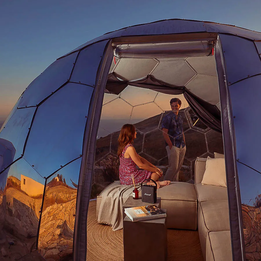 Glamping dome interior