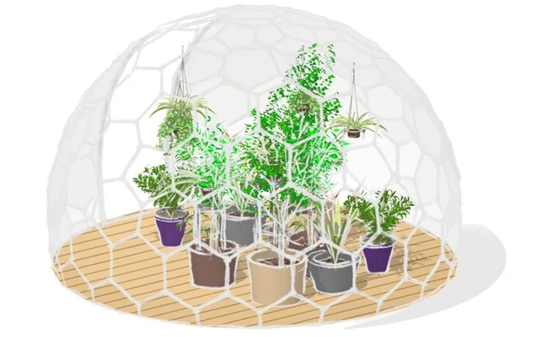 Greenhouse garden pod drawing