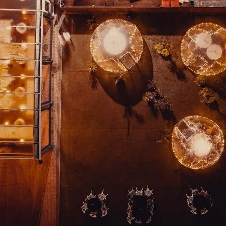 Dining domes seen from above