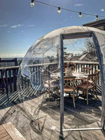 Dome dining on a sunny terrace