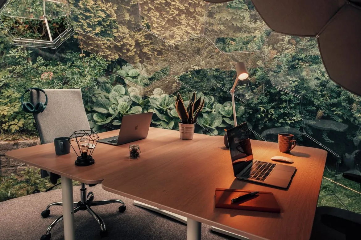 Garden office pod interior