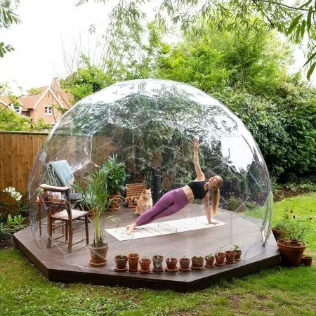 Garden bubble yoga