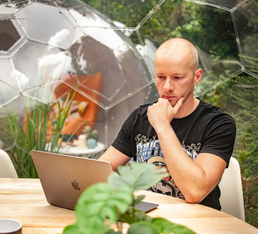 deep work in garden office pod