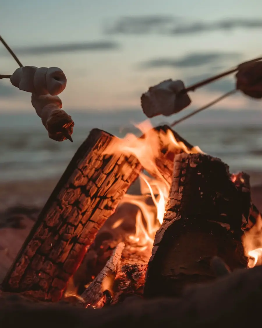 Glamping bonfire