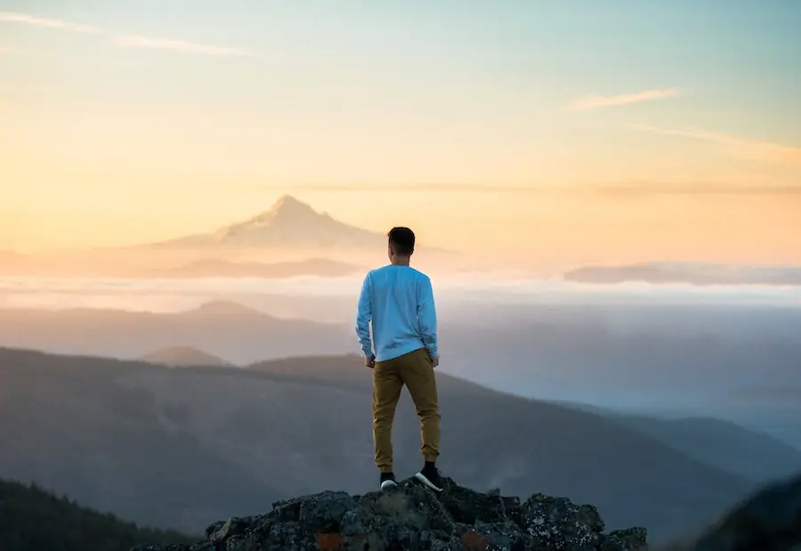 Man looking at the horizon