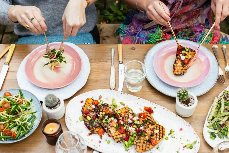 Colourful table setting