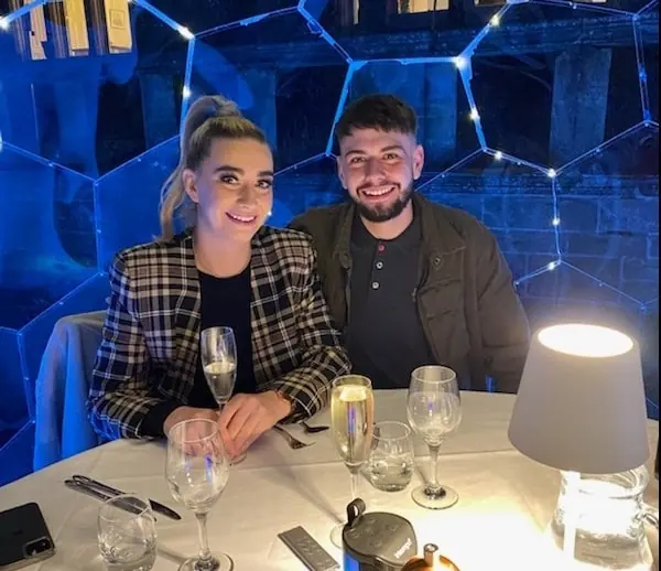 A couple in the dining igloo