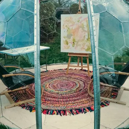 Art room in a backyard pod