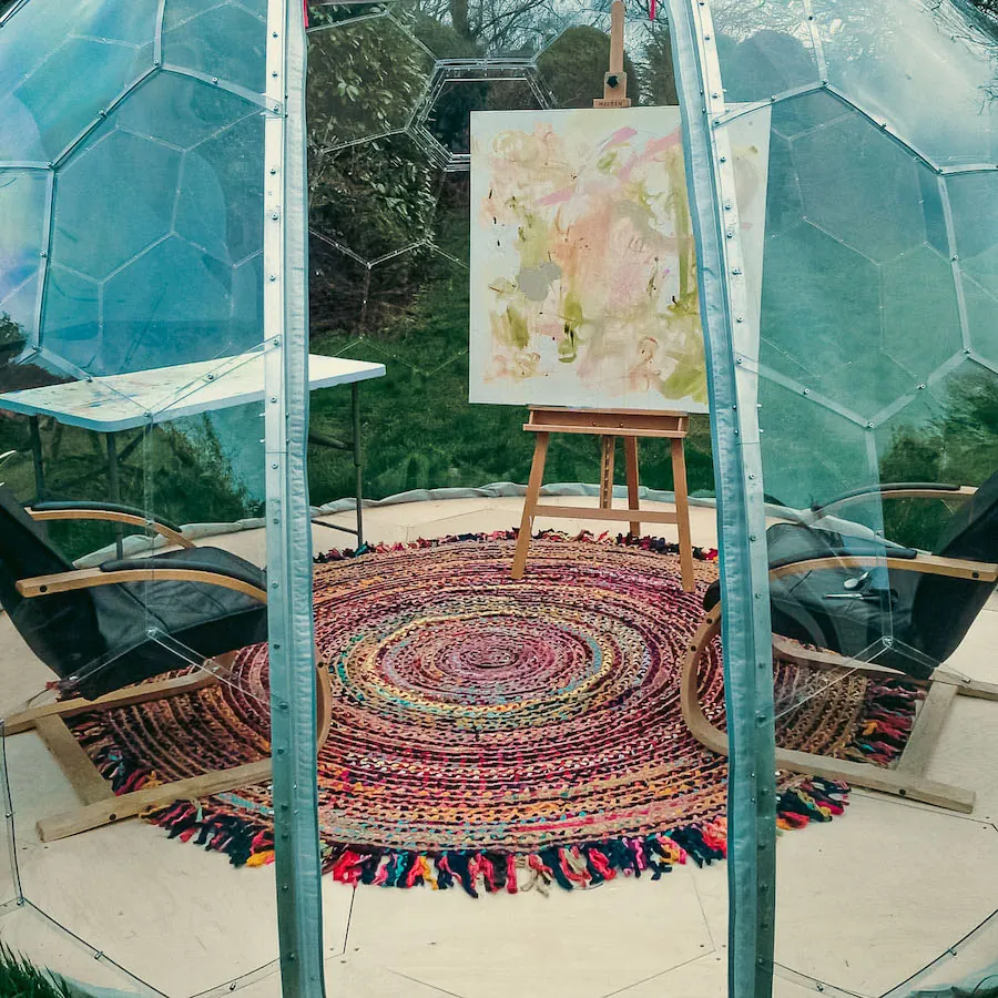 Art room in a backyard pod