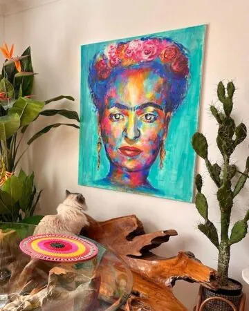 Ania's painting representing Frida Kahlo