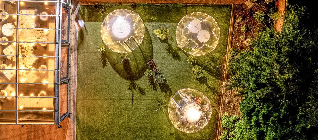 A view of the three dining domes at the Lucarelli restaurant in West Bromwich