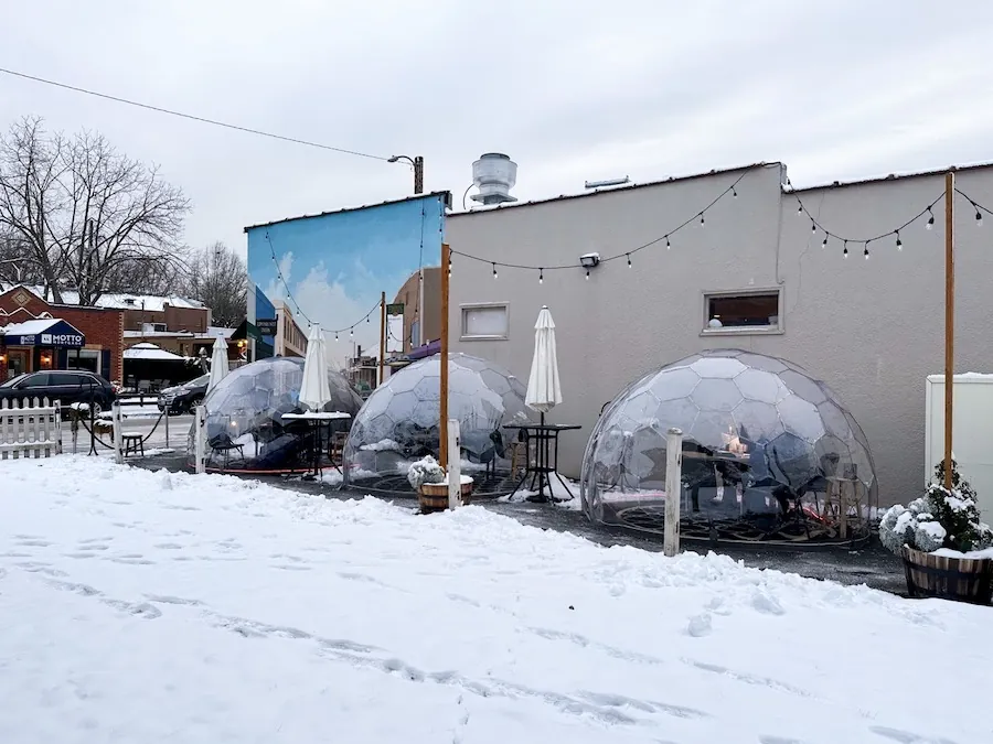 Visiting Shubert’s Outdoor Dining Domes at SanKai Sushi Restaurant in Edmonds