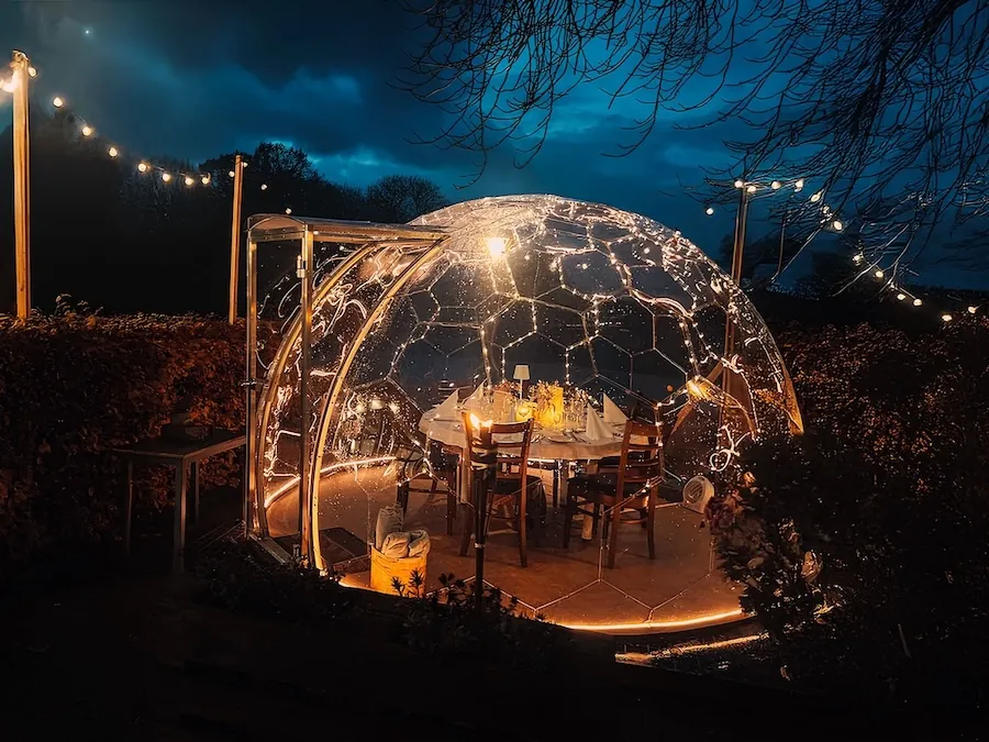 A magical outdoor dining dome for winter